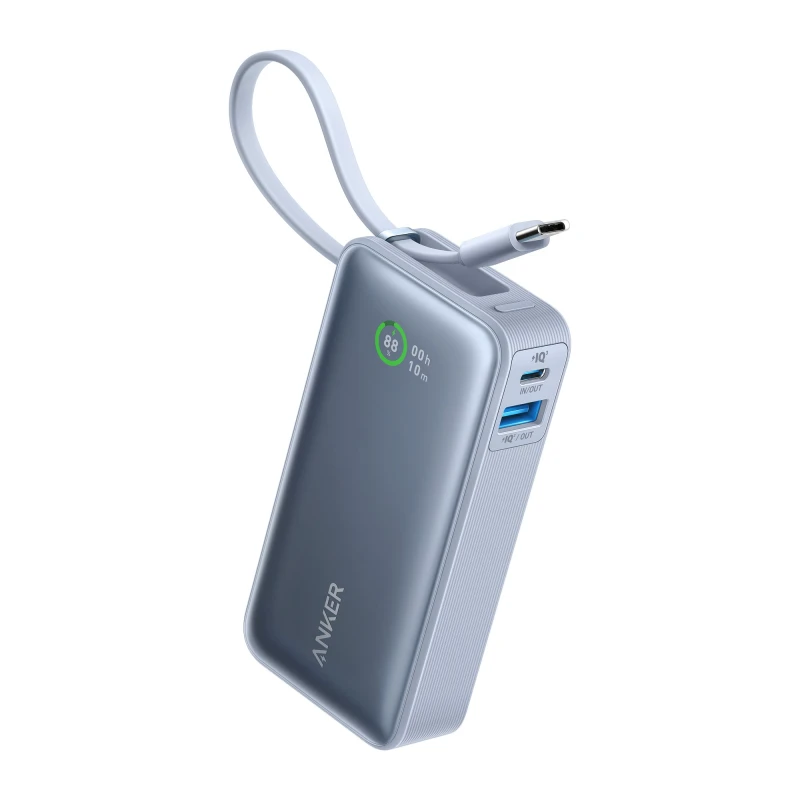 أنكر Nano باور بانك ١٠٠٠٠ مللي أمبير ٣٠ واط بكابل USB-C مدمج (A1259)