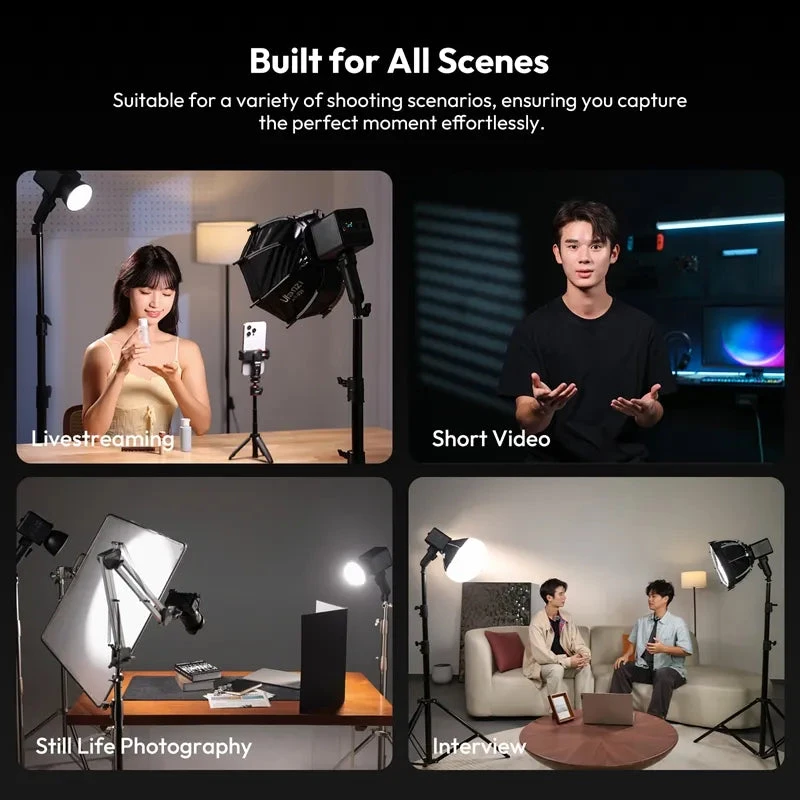 أولانزي بطارية ١٠٠ واط COB Video Light Built In Battery RGB