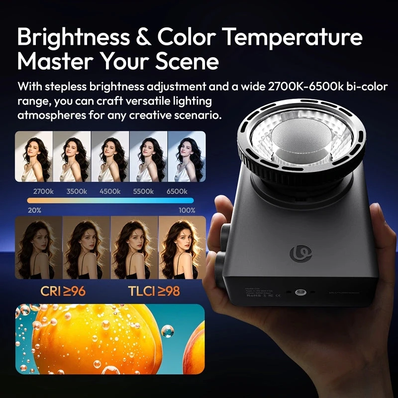أولانزي كاميرا ١٠٠ واط COB Portable Fill Light Condenser Lens