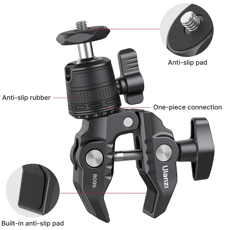 أولانزي كاميرا R099 Clamp Mount Mini Ball Head 2993
