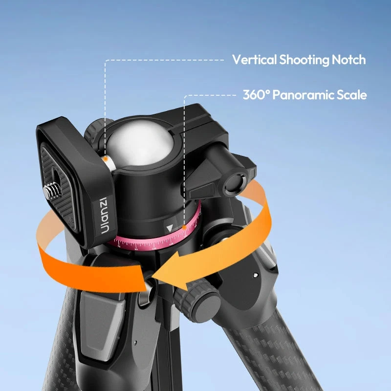 أولانزي كاميرا TZ01 Versatile 2 in 1 Carbon Fiber Tripod