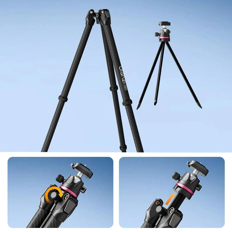 أولانزي كاميرا TZ01 Versatile 2 in 1 Carbon Fiber Tripod