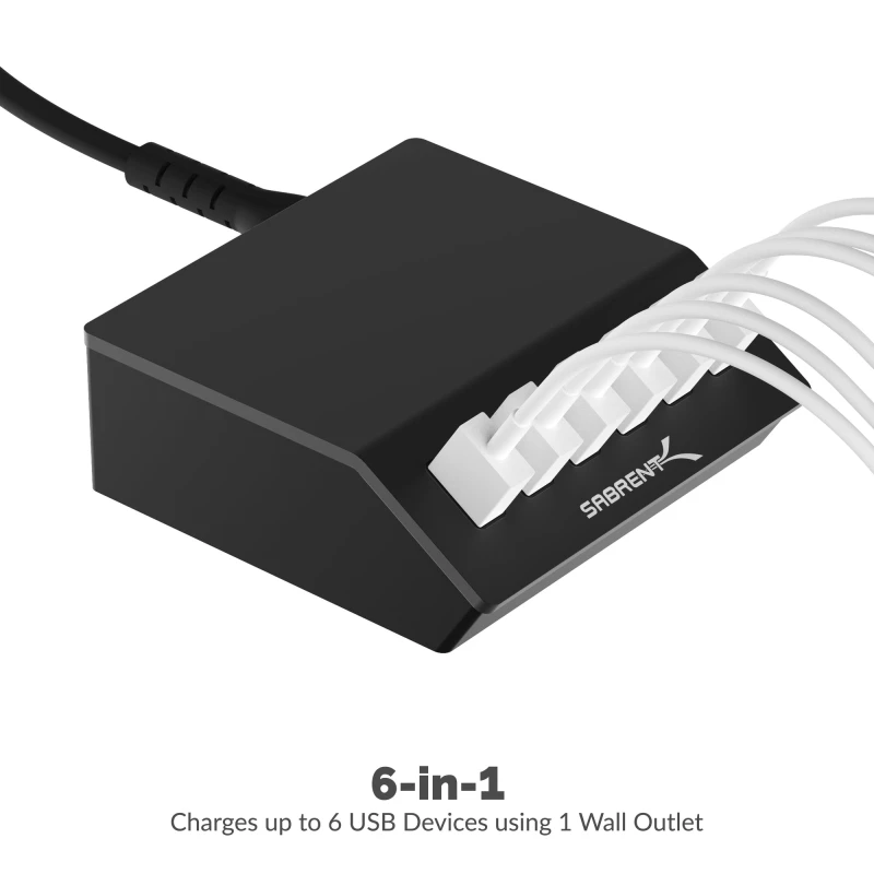 سابرنت شاحن 60 Watt 6 Port USB Rapid