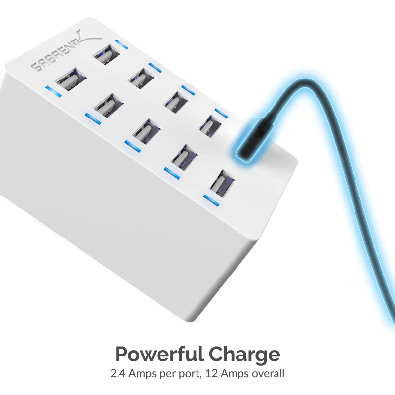 سابرنت شاحن 60 Watt 10 Port Smart USB Rapid