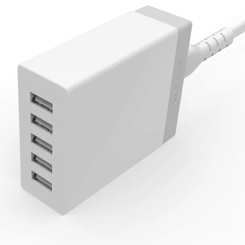 سابرنت شاحن ٥٠ واط 5 Port USB Wall White