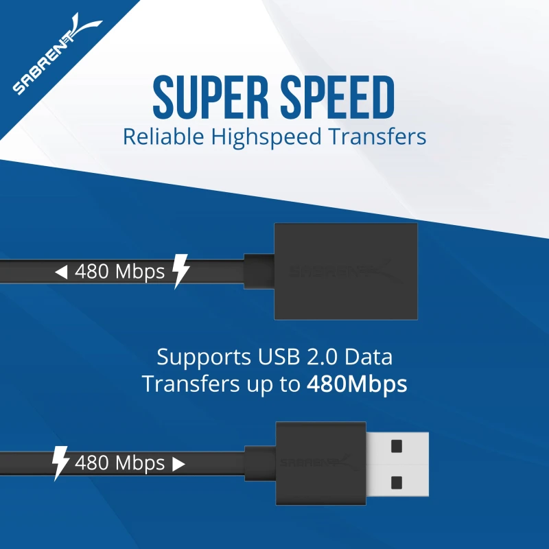 سابرنت كابل 22AWG USB 2.0 Extension A Male to A Female
