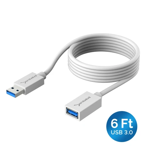 سابرنت كابل 22AWG USB 3.0 Extension A Male to A Female [White] 6 Feet