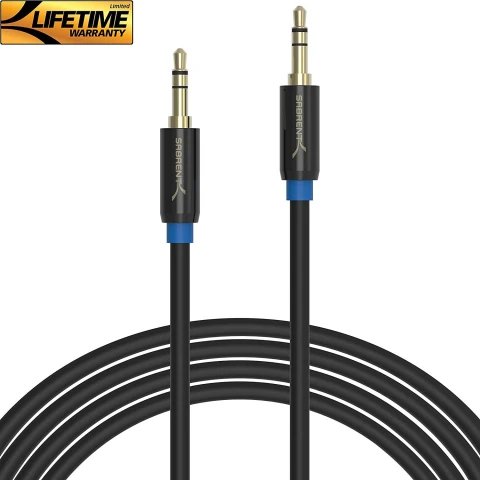 سابرنت كابل ٣.٥ مم Gold Plated Premium Auxiliary Male To Male AUX 26 Feet