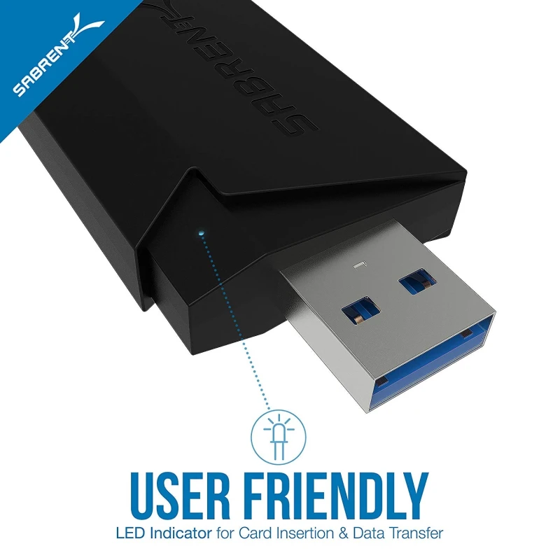 سابرنت قرص تخزين 2 Slot Type C OTG USB 3.0 Flash Memory Card Reader