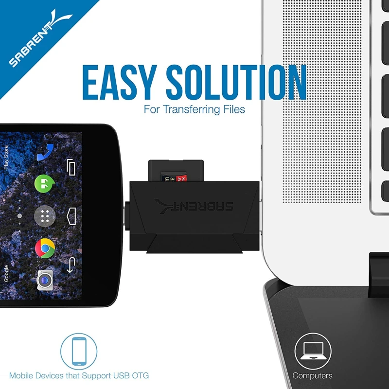 سابرنت قرص تخزين 2 Slot Type C OTG USB 3.0 Flash Memory Card Reader