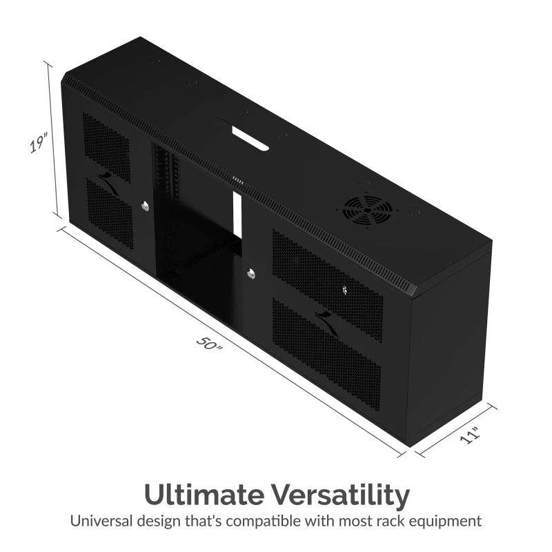 سابرنت محطة إرساء 9U IT Wall Mount Rack Enclosure 3 Compartments in 1 19 Inch Black Server Cabinet