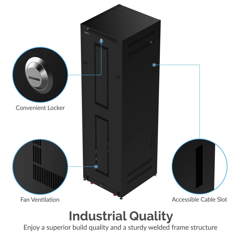 سابرنت مكوّن حاسب 42U IT 27 Inch Black Server Cabinet Locking Door Pull Out Drawer