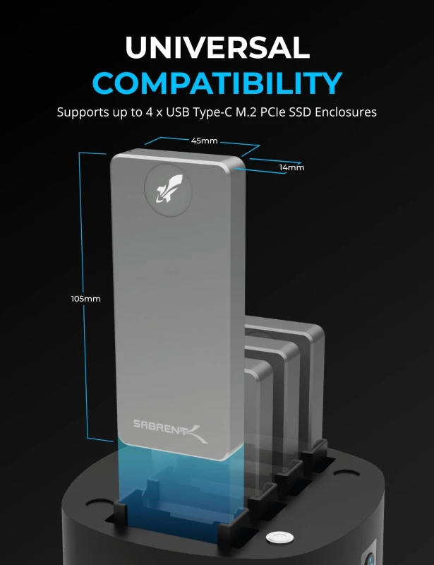 سابرنت محطة إرساء 4 Bay USB Type C Docking Station