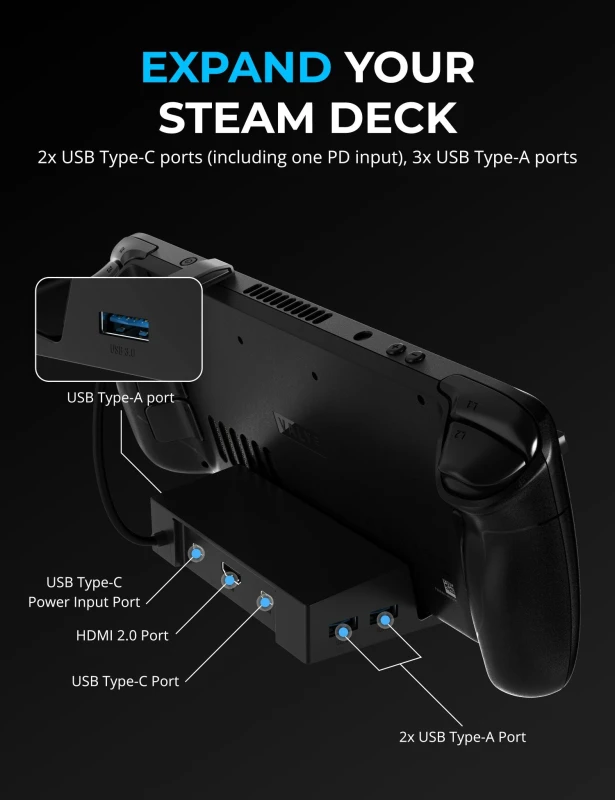 سابرنت محطة إرساء 6 Port Docking Station Steam Deck USB C Devices