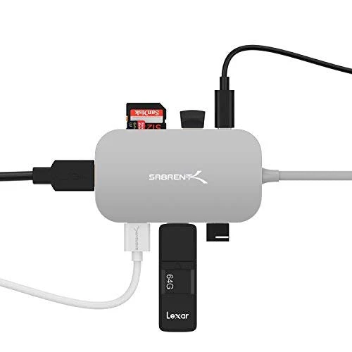 سابرنت قرص تخزين ٤ ألف 8 in 1 USB Type C Hub HDMI Output 3 USB 3.0 Ports 1 USB 2.0 Port SD/MicroSD Multi Card Reader