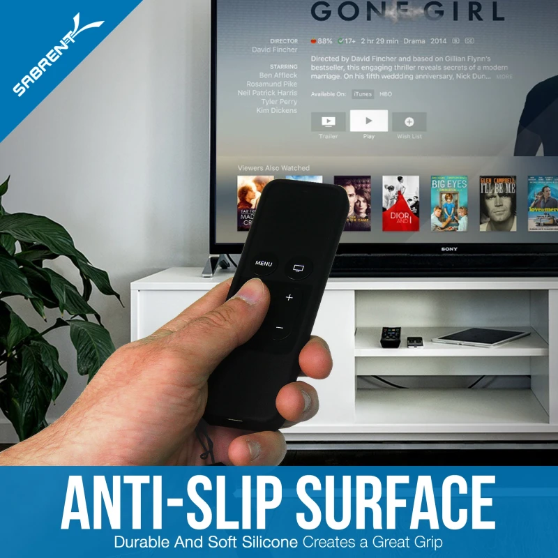 Apple TV Remote Shockproof Case with Magnetic Mount Holder Black