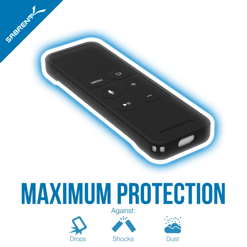 Apple TV Remote Shockproof Case with Magnetic Mount Holder Black