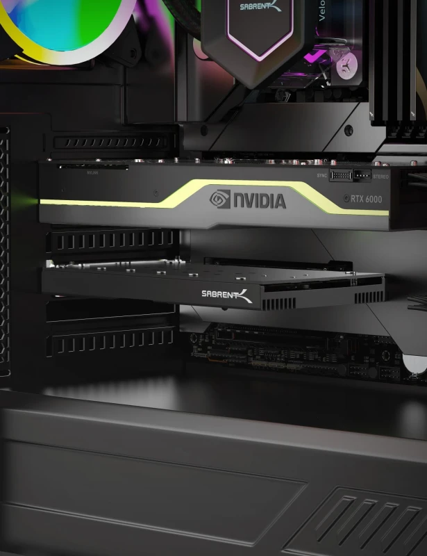 4-Drive M.2 NVMe SSD to PCIe 4.0 x16 Bifurcation Adapter Card with Active Cooling