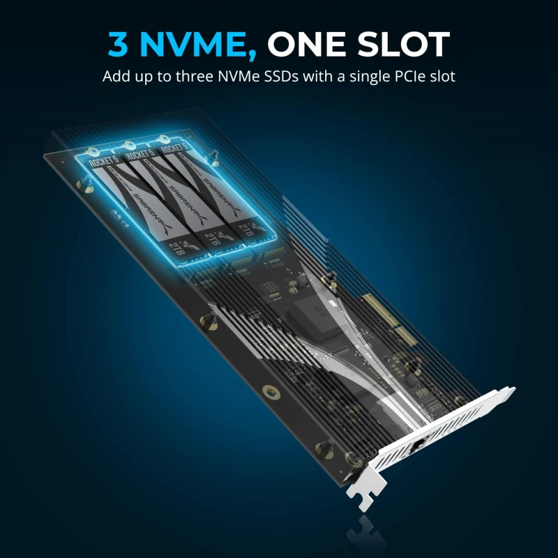 سابرنت قرص تخزين 3 Drive PCIe 3.0x4 NVMe M.2 SSD Card Ethernet Port