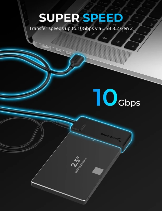 سابرنت قرص تخزين 10Gbps USB 3.2 Type A to SATA/U.2 SSD