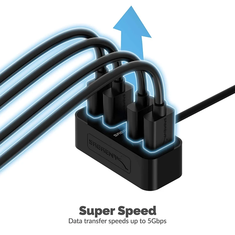 4-Port USB-C to USB 3.0 Mini Portable Hub