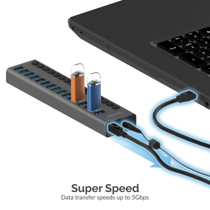 سابرنت شاحن 16 Port USB 3.0 Hub