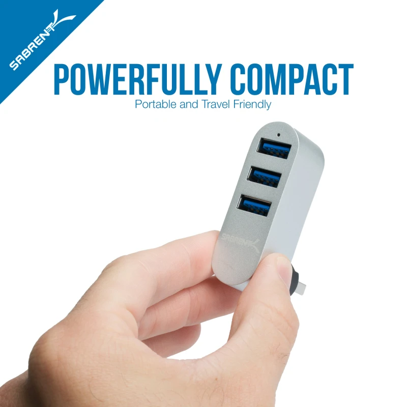 3-Port Mini USB 3.0 Rotating Hub