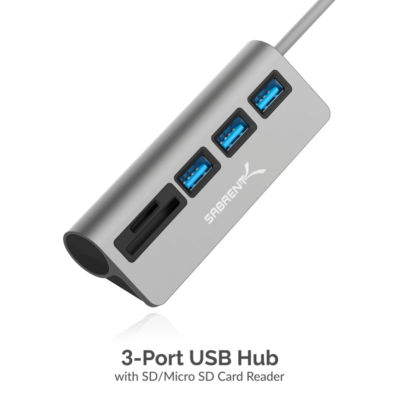 سابرنت مكوّن حاسب 3 Port USB 3.0 Hub SD/Micro SD Card Reader