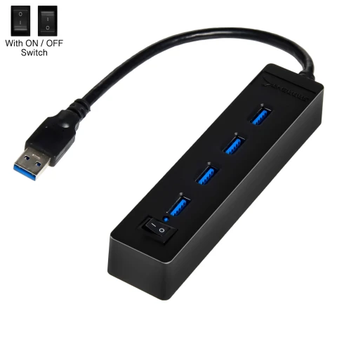 سابرنت مكوّن حاسب 4 Port Portable USB 3.0 Hub Power Switch