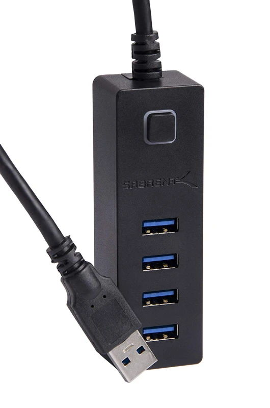 4 Port Portable USB 3.0 Hub with Power Switch