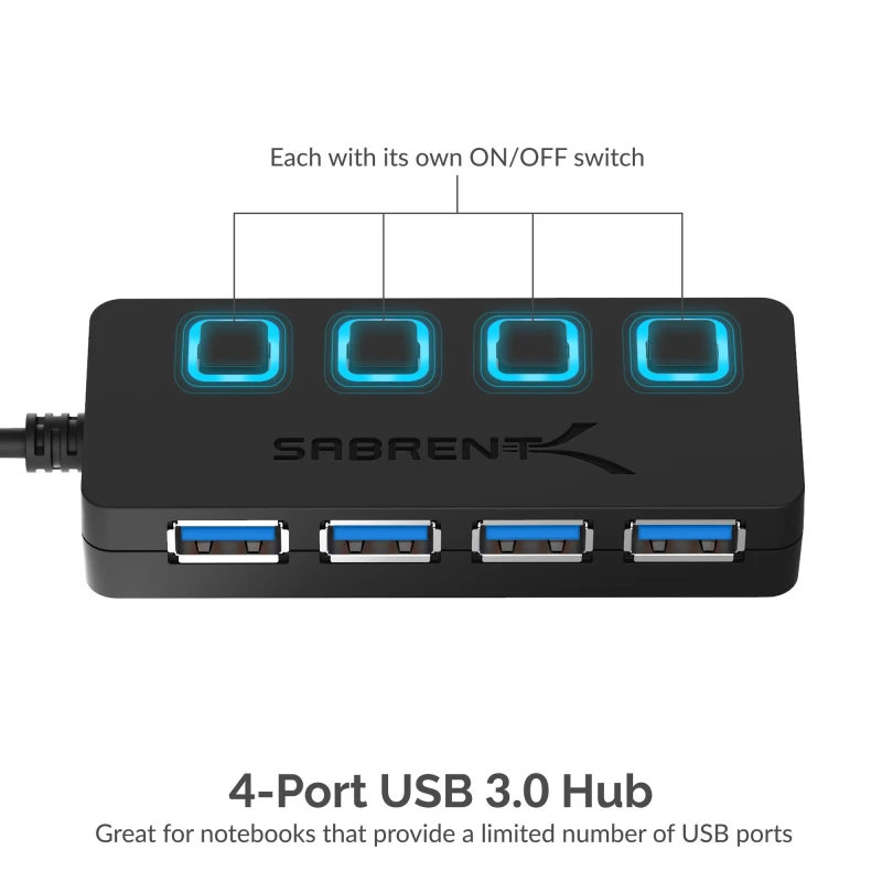 سابرنت مكوّن حاسب 4 Port USB 3.0 Hub
