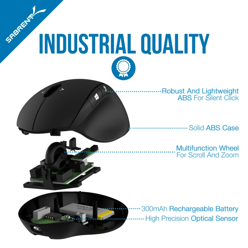 سابرنت فأرة Ergonomic 2.4GHz Wireless Rechargeable Mouse