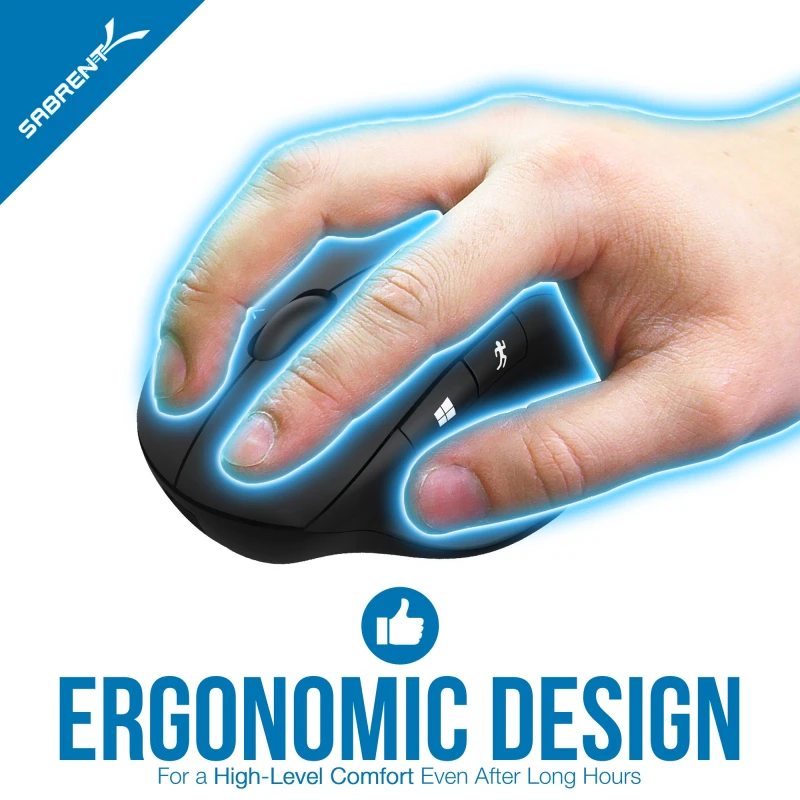 سابرنت فأرة Ergonomic 2.4GHz Wireless Rechargeable Mouse