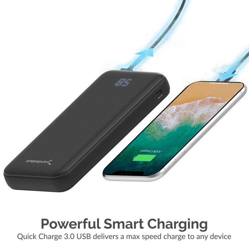 20000 mAh USB C PD Power Bank with Quick Charge 3.0