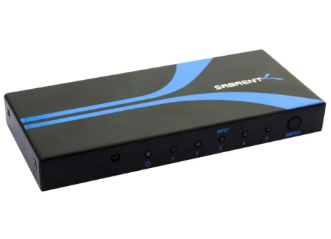 سابرنت شاحن High Definition 5x1 HDMI Switch IR Wireless Remote AC Power Supports 3D 1080p