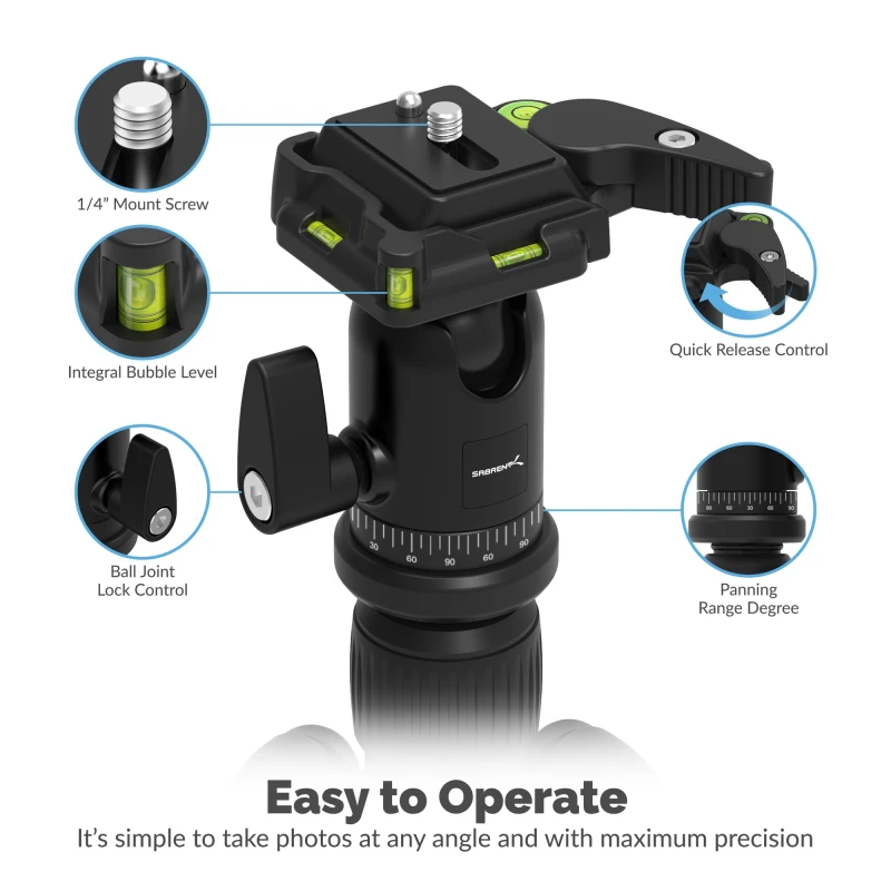 سابرنت كاميرا Aluminum Tripod 360° Full Motion Mount