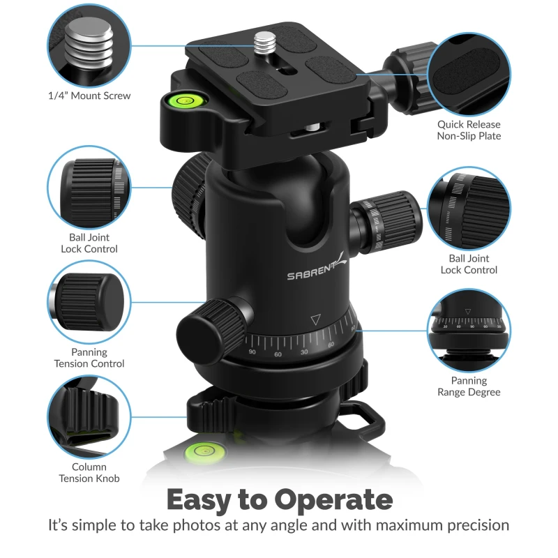 سابرنت كاميرا Carbon Fiber Tripod 360° Mount