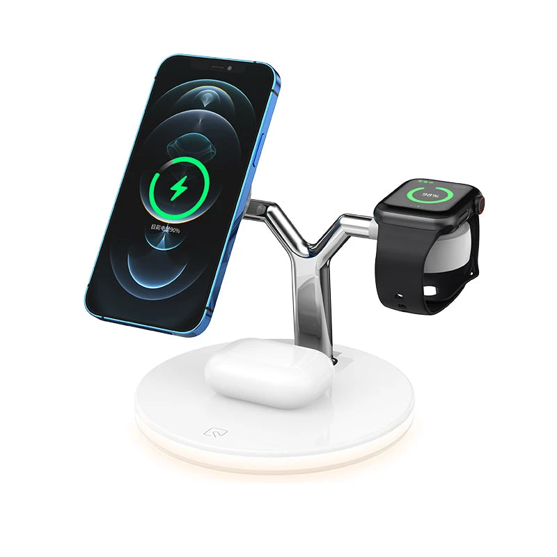 ويتريجز شاحن ١٥ واط 3 in 1 Station Apple MagSafe Stand Fast Wireless Samsung/SONY/OnePlus/Google