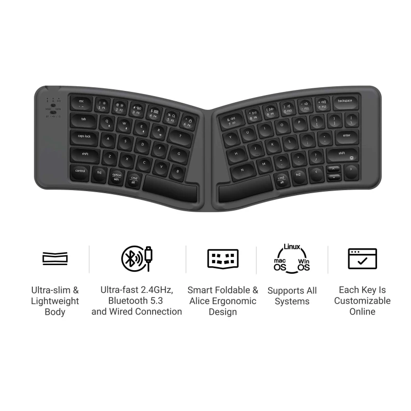 كيكرون لوحة مفاتيح B11 Pro Ultra Slim Wireless Foldable Keyboard