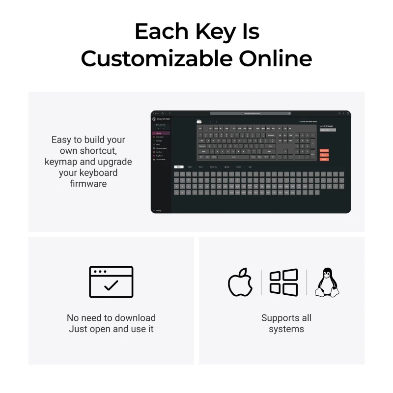 Keychron C2 Pro 8K QMK Wired Custom Mechanical Keyboard