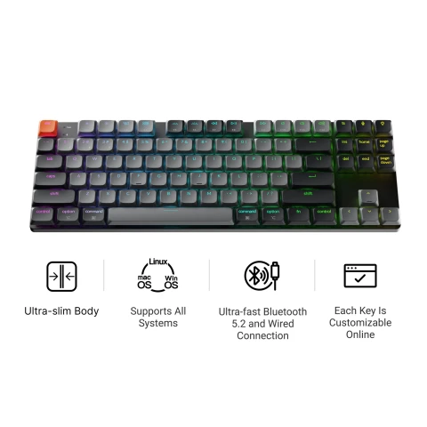 كيكرون لوحة مفاتيح K1 QMK Wireless Mechanical Keyboard