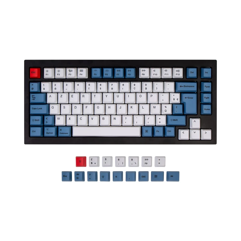 كيكرون لوحة مفاتيح ISO Q1 & Q1 Pro & V1 & K2 & K2 Pro OEM Dye Sub PBT Keycap Blue