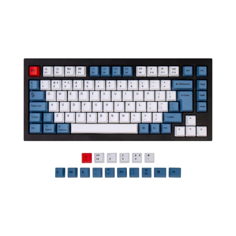 كيكرون لوحة مفاتيح ISO Q1 & Q1 Pro & V1 & K2 & K2 Pro OEM Dye Sub PBT Keycap Blue