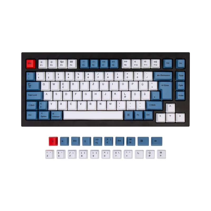 كيكرون لوحة مفاتيح ISO Q1 & Q1 Pro & V1 & K2 & K2 Pro OEM Dye Sub PBT Keycap Blue