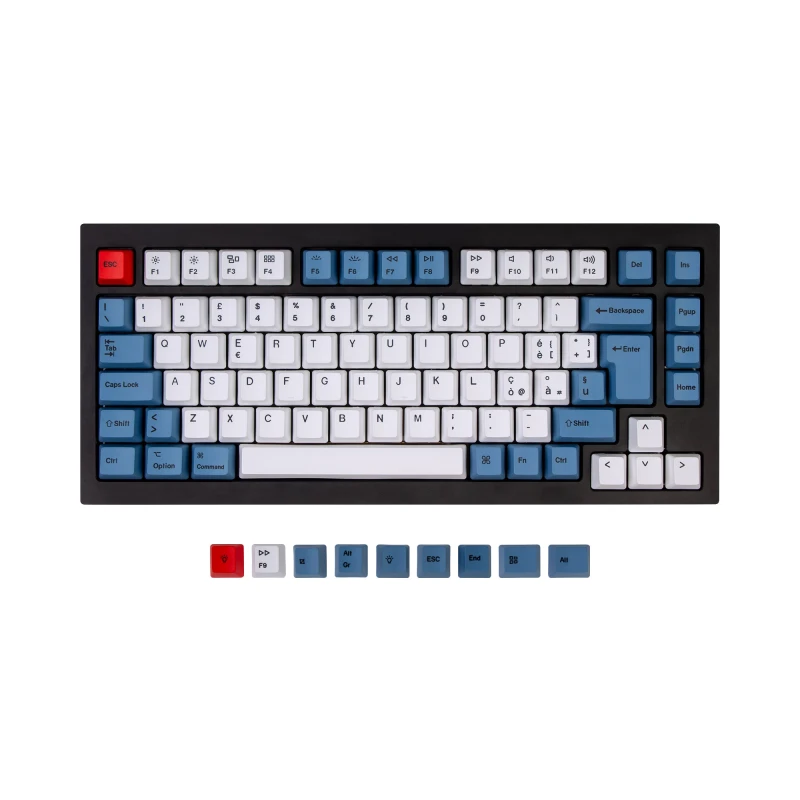 كيكرون لوحة مفاتيح ISO Q1 & Q1 Pro & V1 & K2 & K2 Pro OEM Dye Sub PBT Keycap Blue