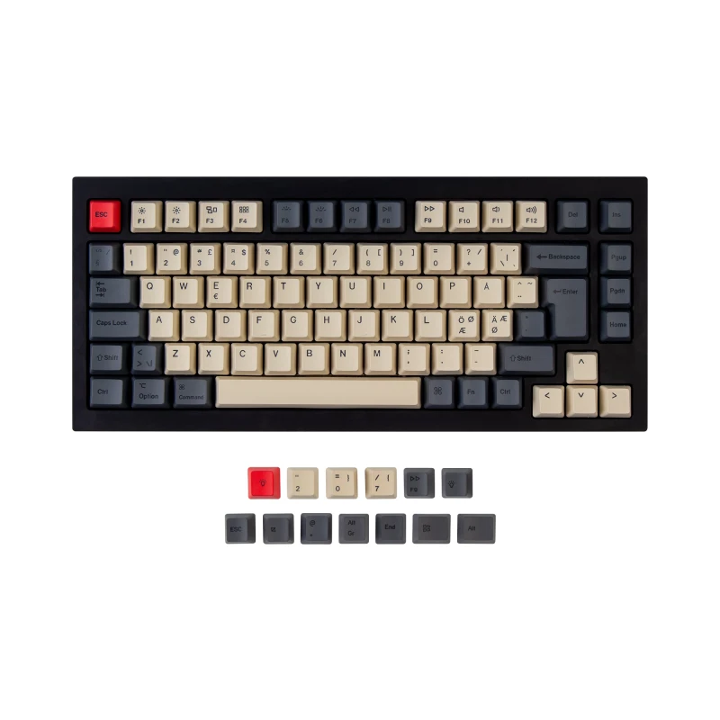 كيكرون لوحة مفاتيح ISO Q1 & Q1 Pro & V1 & K2 & K2 Pro OEM Dye Sub PBT Keycap Carbon