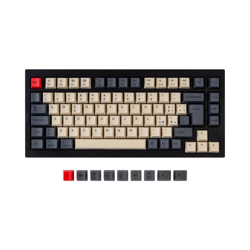 كيكرون لوحة مفاتيح ISO Q1 & Q1 Pro & V1 & K2 & K2 Pro OEM Dye Sub PBT Keycap Carbon