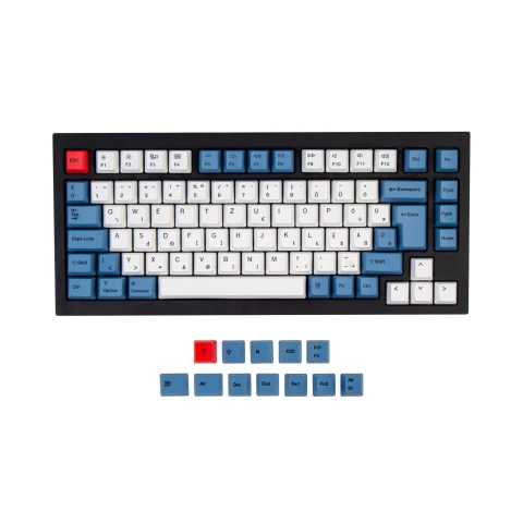 كيكرون لوحة مفاتيح ISO & ANSI Q1 & Q1 Pro & Q2 & Q2 Pro & V1 & V2 & K2 & K2 Pro OEM Dye Sub PBT Keycap Blue