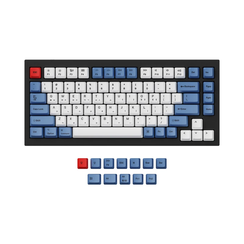 كيكرون لوحة مفاتيح ISO & ANSI Q1 & Q1 Pro & Q2 & Q2 Pro & V1 & V2 & K2 & K2 Pro OEM Dye Sub PBT Keycap Blue