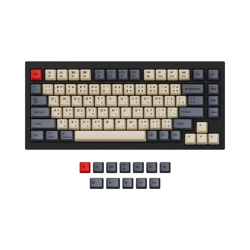 ISO & ANSI Q1 & Q1 Pro & Q2 & Q2 Pro & V1 & V2 & K2 & K2 Pro OEM Dye-Sub PBT Keycap Set - Carbon